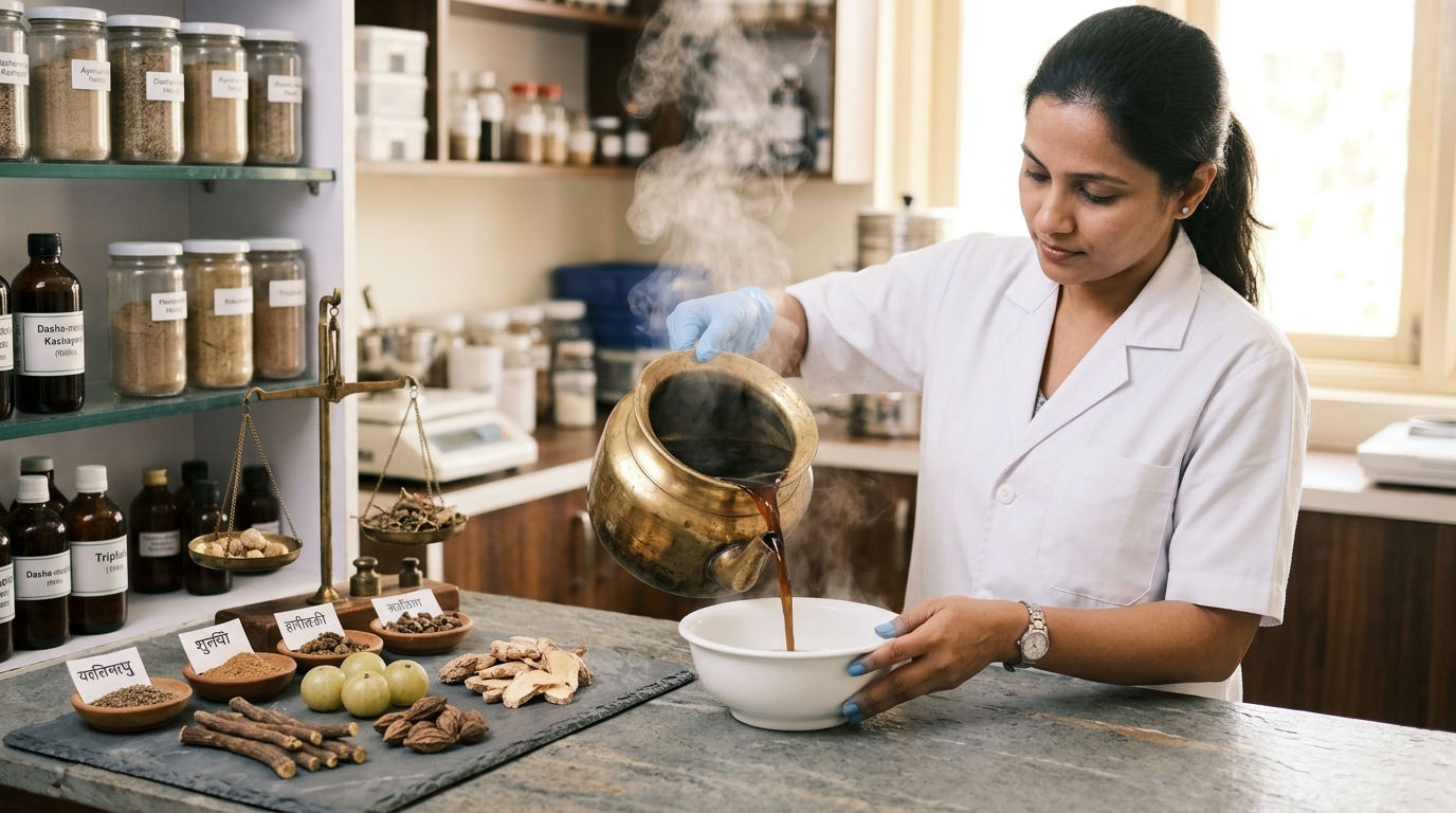 Fresh Decoction (Kvatha) Preparation for Purificatory Detox